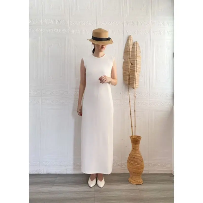 Inner Dress Polos Tanpa Lengan Bahan Scuba Premium Gamis Manset Tanpa Lengan Jumbo polos Dewasa 1