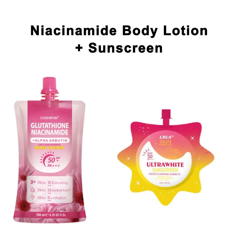 glutathione superdrug B1T1 CUISHIFAN Glutathione Niacinamide Body Lotion SPF50 PA++ - 3X  Whitening Moisturizer 400ml+200ml for Spot Treatment of Dark Areas - Acne