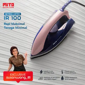[EXCLUSIVE SUSANWANG_81] MITO IRON100 DRY IRON | Setrika Kering | Setrika Listrik | Cepat Panas, Hasil Licin | Alas Teflon Soleplate Anti Lengket