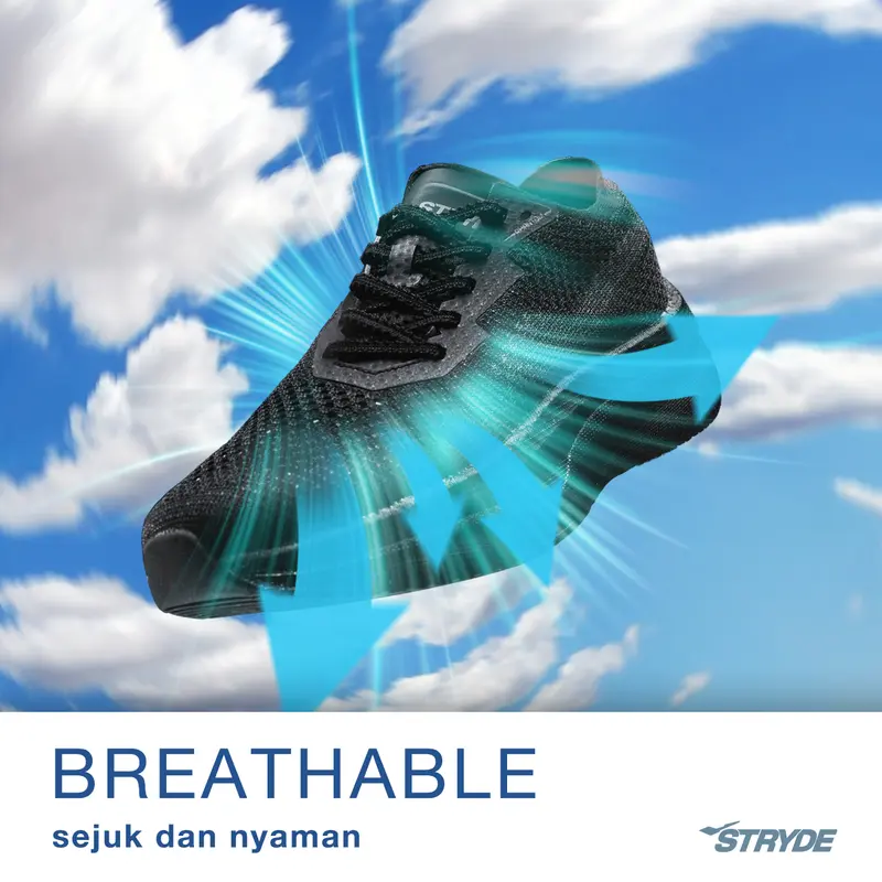 HEIDEN HERITAGE [HRTG] - PHANTOM STRYDE - BLUE FLAME | Sepatu Sneakers Sport Running Olahraga Casual Sekolah Pria Dewasa Original Hitam 5