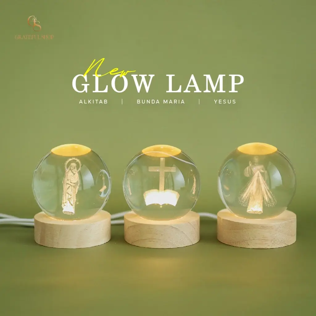 Grateful - Glow Lamp /Lampu Tidur Salib Bunda Maria Tuhan Yesus