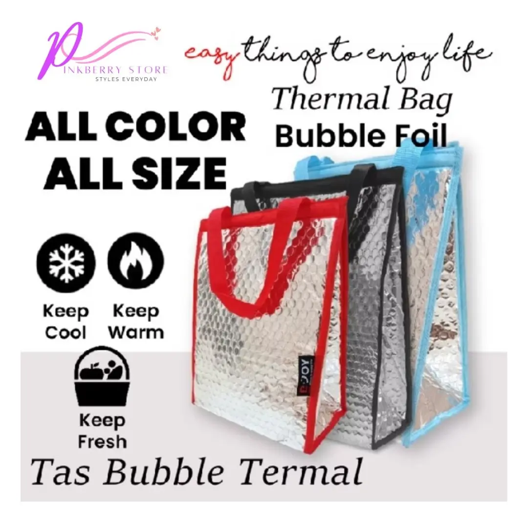 Tas Alumunium Thermal Bag PINKBERRY STORE 6 Varian Warna | Cooler Tote Bag Medium Size / Tas Penyimpan
