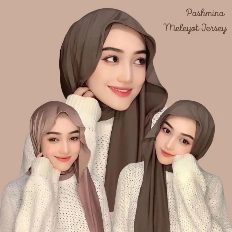 Pashmina Kaos Jersey Premium | Pashmina meleyot | pashmina turkiye Jilbab Kerudung Muslim