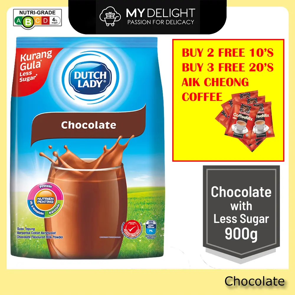 900g Dutch Lady Chocolate Family Milk Powder Drink Instant Milk Powder Anlene Nestle Omega Plus Dark Chocolate