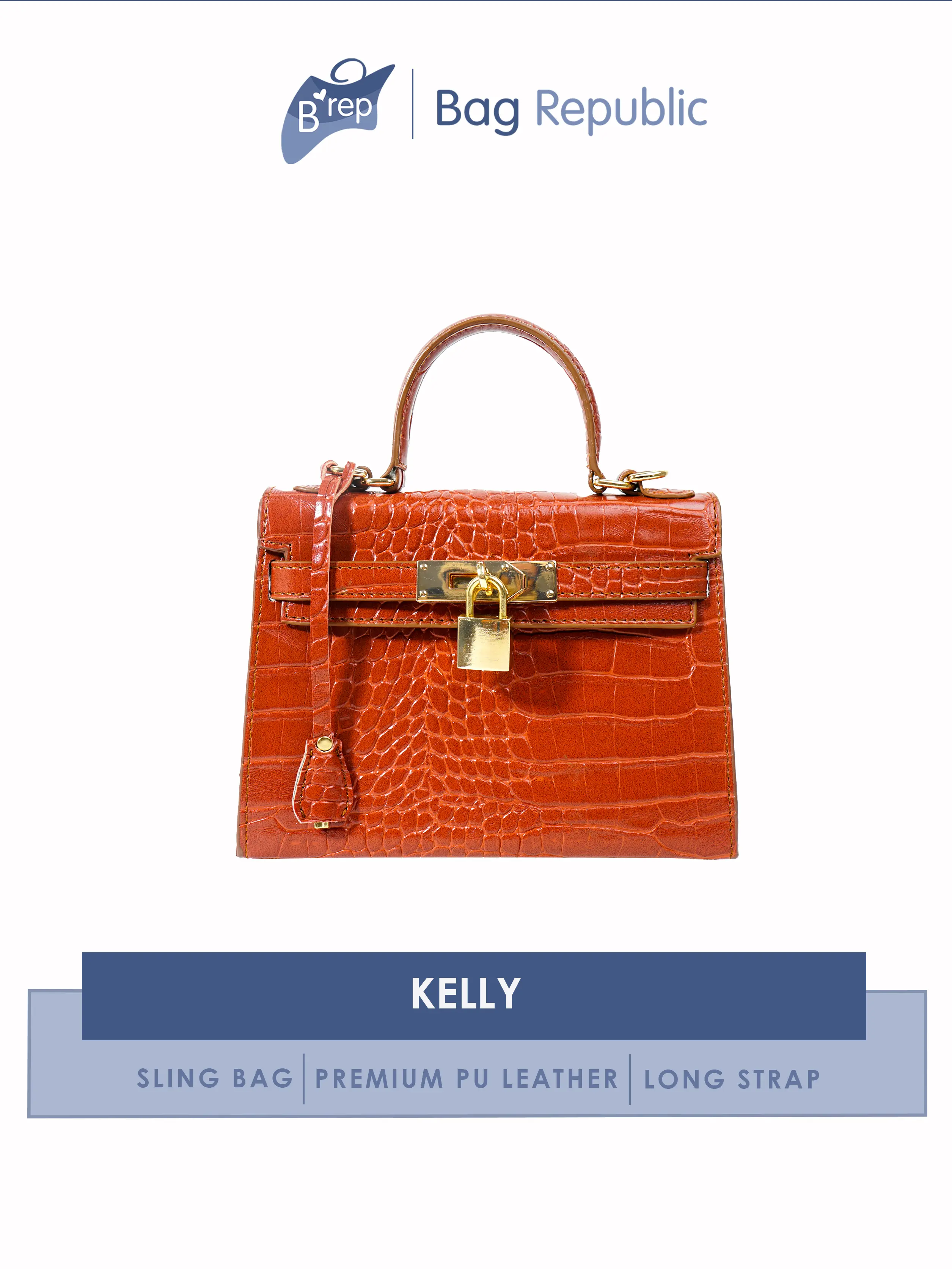 AMANTE Kelly Bag - Croco  Bag - Tas Kulit Wanita - Women Handbag  - Tas Premium Impor - Size S  - Tas Selempang Motif Croco - GTT4107