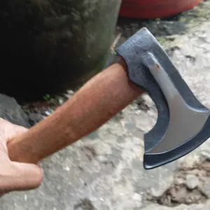 Kapak Kayu 850 gr Super Tajam Gagang Kayu Solid Ergonomis COD Kekerasan Mohs tingkat 7 kapak  baja  super  tajam kampak  baja  asli  sipuh