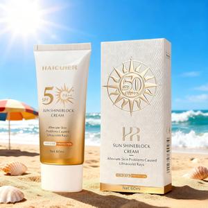 HAICUER ครีมกันแดด SPF 50+PA+++ ครีมเนื้อบางเบา กันเหงื่อ ไม่เหนียวเหนอะหนะ ปกป้องผิวจากรังสี UV วาสลีน สูตรเย็น 60ml ครีม  กันแดด  jabs กันแดด  วาสลีน  สูตร  เย็น บีโอเร รา  ชิ  ครีม  กันแดด  ตัว  ka body  sunscreen dolly  eye กันแดด  ตัว  เซ  ริเซ่