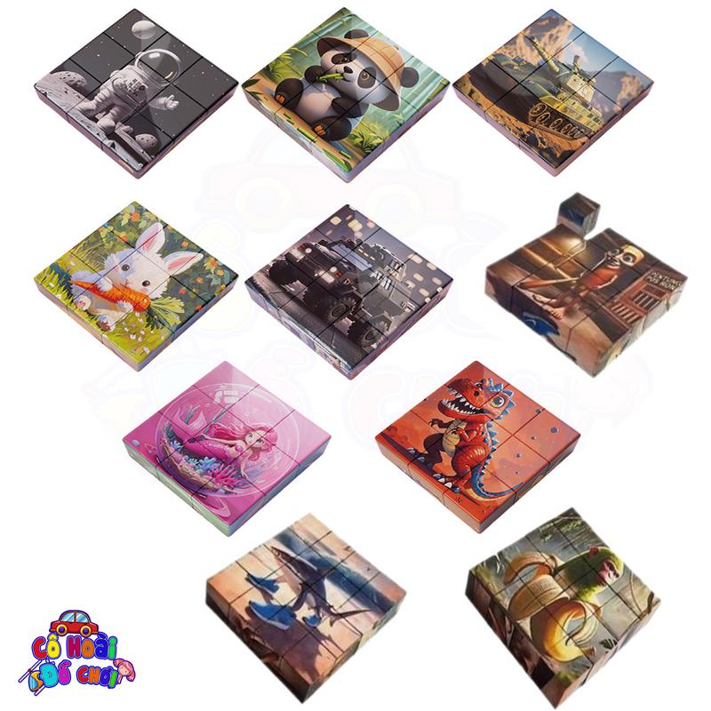 Đồ chơi xếp hình 3D nam châm 6 mặt kích thước lớn 16 khối xếp được 6 hình khác nhau