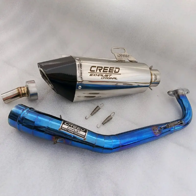 100% CREED EXHAUST ORIGINAL SUARA NGEBASS COCOK UNTUK MOTOR, n max old/new,aerox old/new,pcx150/160,adv150/160,vario160,mio j/m3/sporty/smaile/gt,vario125/150 led/new,vario125 bohlam/techno,vario110 fi,vario 110karbu,beat karbu/fi lama/street/deluxe, dll 3