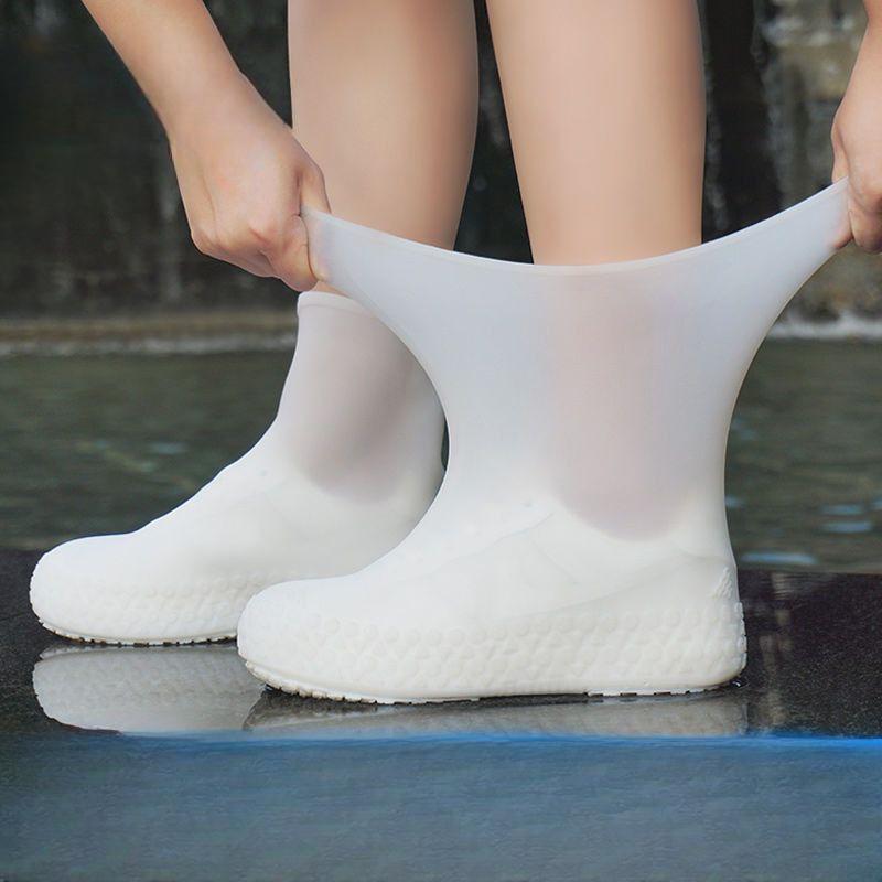 1pc Vintage Rubber Boots Reusable Latex Waterproof Rain Shoes Cover Non-Slip Silicone Overshoes Boot Covers Unisex Shoes Accessories 1