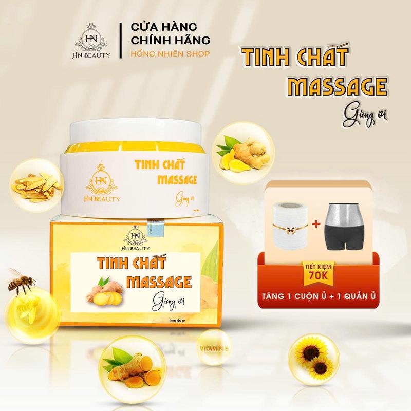    KEM GỪNG CHÍNH HÃNG - TẶNG CUỘN + QUẦN Ủ   Combo 4 Món Kem Tinh Chất Massage Gừng Ơi - Chiết Xuất Gừng Nghệ Cam Thảo Sữa Ong Chúa HN BEAUTY - Hồng Nhiên shop 