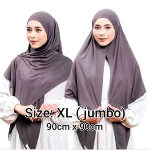 HIJAB SEGITIGA SYARI INSTAN XL 90CM X 90CM JUMBO JERSEY PREMIUM|JILBAB SYAR`I MENUTUP DADA SIMPLE