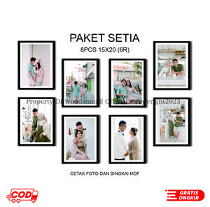 PAKET 8 PCS Cetak Foto Bingkai MDF 6R 15X20CM Hiasan Dinding Aesthetic