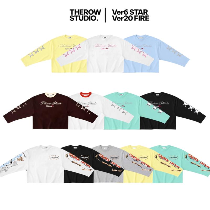 THEROW Áo Thun Tay Dài Long Sleeve Boxy 250gsm Form Rộng Cổ Tròn " STAR " Unisex Nam Nữ Phong Cách Basic Thoải Mái - TTD06 TTD20