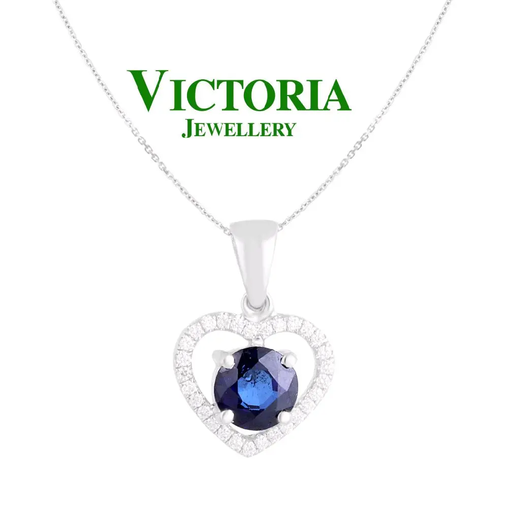 Liontin Love Blue Sapphire VPD1007945 Victoria Jewellery