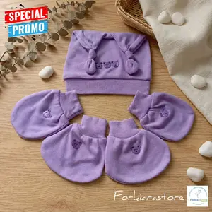 (COD Bayar ditempat) Topi ikat 2, set serta sarung tangan & sarung kaki,/Polos/Terlaris/