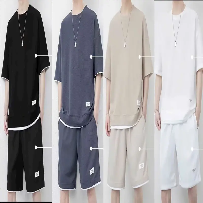 Bộ Cộc Nam Nữ Mùa Hè Gồm Quần và Áo, Chất Vải Tổ Ong co dãn 4 chiều, mềm mát 7
