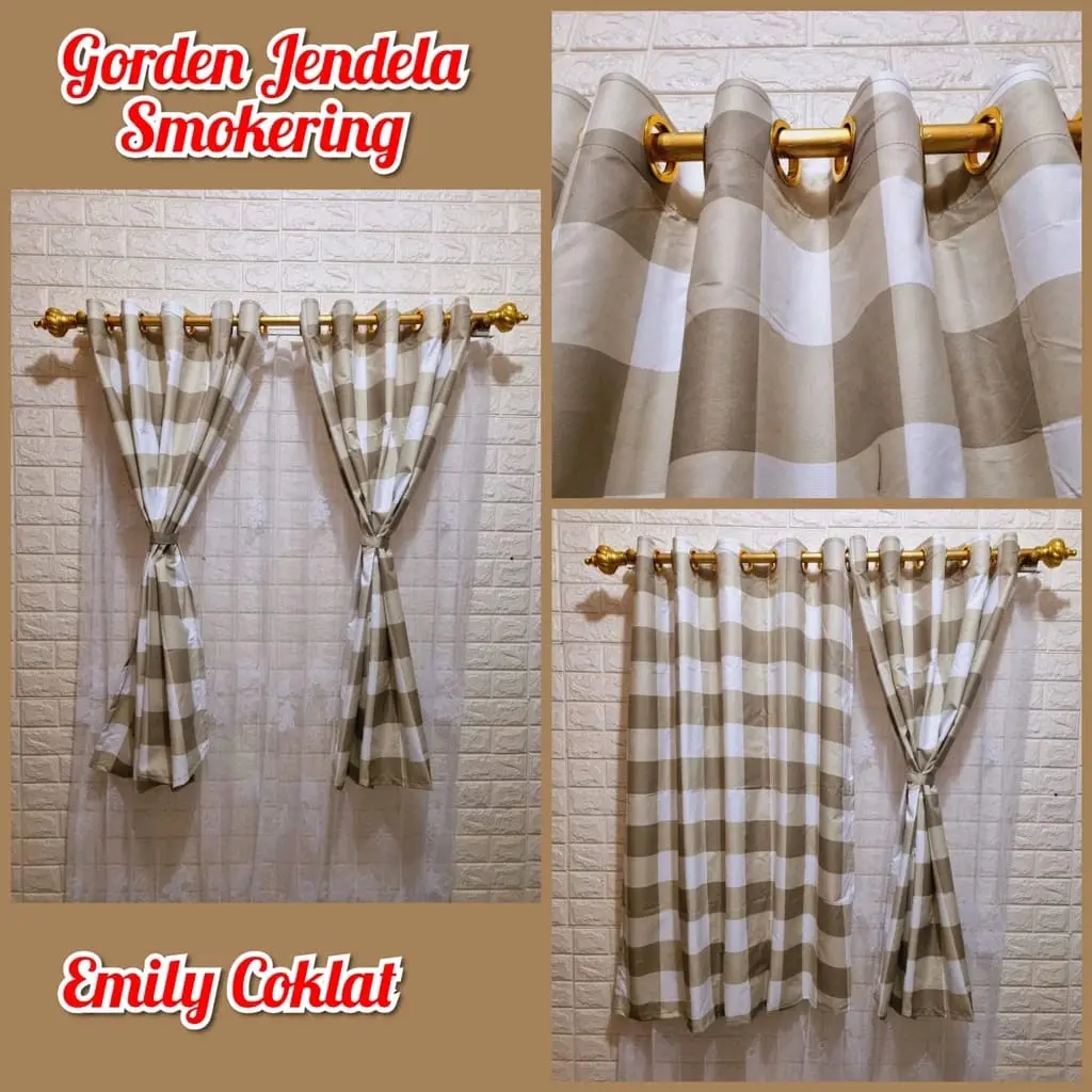 GORDEN PENDEK JENDELA SMOKRINGg RING 10 GORDEN JENDELA KAMAR DAN JENDELA TAMU Kain Katun Curtain