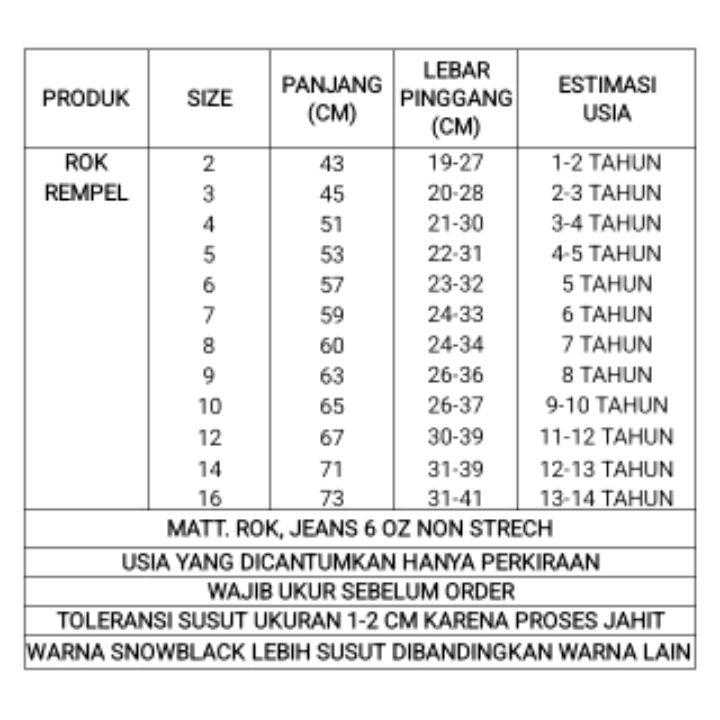 Rok Jeans Rempel Anak Perempuan Polos Fashion 4