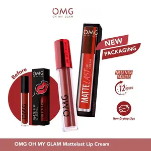 OMG Oh My Glam Matte Kiss Lip Cream | Lipcream Matte Lipstick Cair Bibir Gloss Liquid