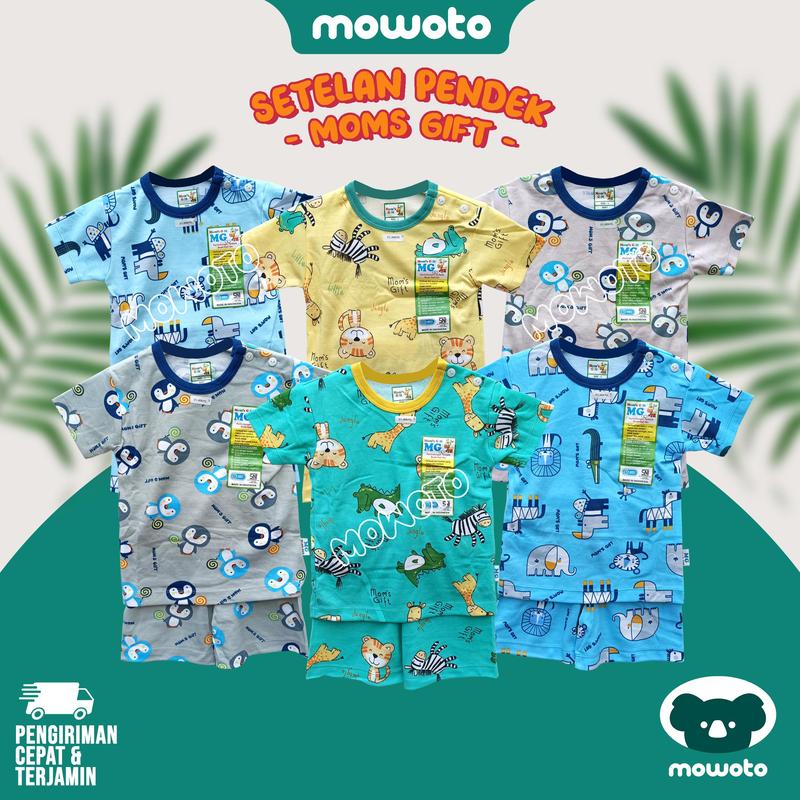 [ 3 setel ] Setelan PENDEK Moms Gift Terbaru ( 1-4 tahun ) Setelan Baju Main Anak Pendek - Mowoto 3