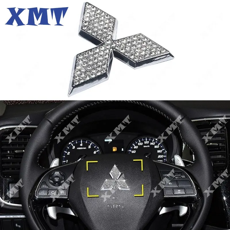 XMT Phù Hợp Với Mitsubishi Lancer 9 10 ASX L200 Pajero Cross O Utlander Xpander, Biểu Tượng Vô Lăng Ô Tô, Nhãn Dán Logo B Ling Crystal D Ecals