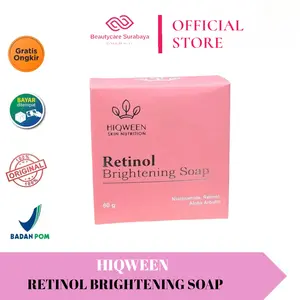 (PROMO) HIQWEEN RETINOL BRIGHTENING SOAP Face Facial Wash Sabun Cuci Muka Baadan Retinol Memutihkan Arbutin Kotoran Membersihkan Mencerahkan Niacinamide Wajah Memudarkan Hitam