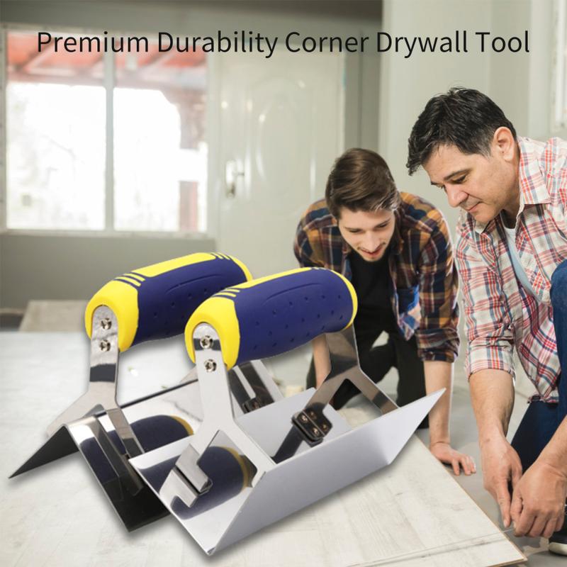 Product Introduction of Corner Trowel Stainless Steel with Grip Handle Professional Plastering Tool Wall Repair Tool for Mudding Drywall Scraping 31