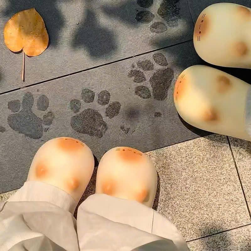 Dép Sục Nữ EVA Mặt Mèo Dễ Thương Lót lông Ấm Áp Mùa Đông