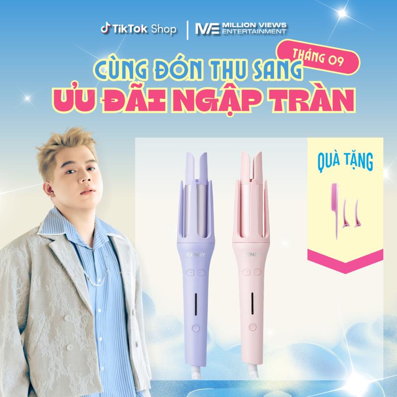 Máy uốn tóc tự động ion âm CENBY trục uốn phủ gốm tourmaline