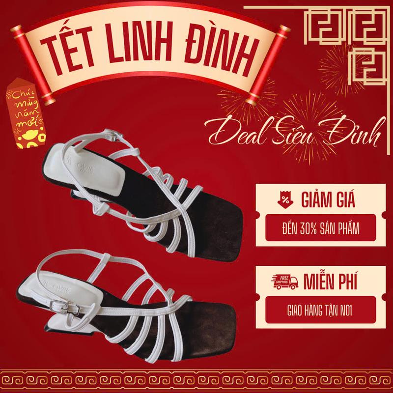  LOVIIECORNER - GIÀY CAO GÓT NỮ THỜI TRANG MŨI VUÔNG PHONG CÁCH HIỆN ĐẠI - SANDAL RỌ CAO GÓT QUAI MẢNH KHOÉT EO SANG CHẢNH CAO 5 PHÂN - G251001 