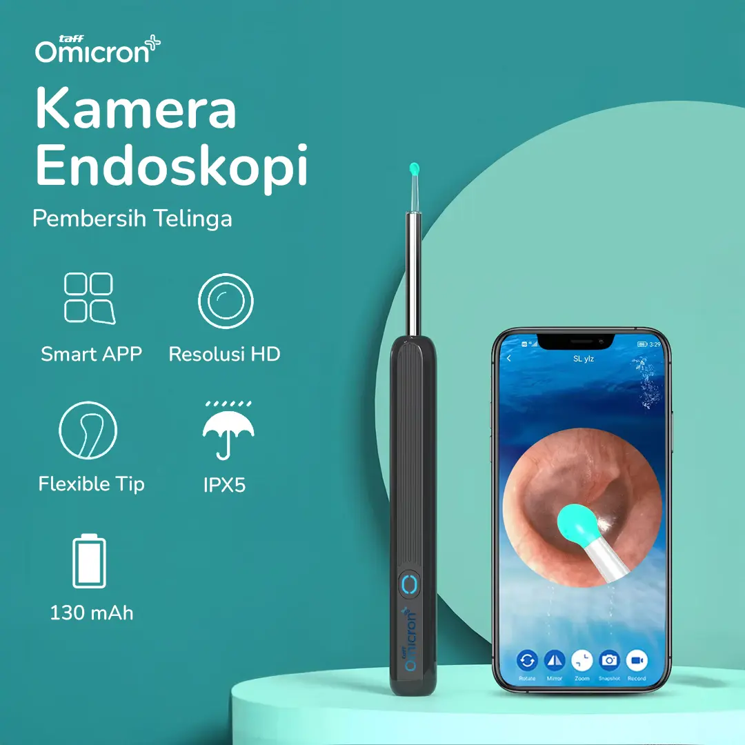 TaffOmicron Kamera Pembersih Telinga Korek Kuping Endoscope HD WiFi - NE3