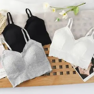 NIFTY.CO Tanktop Seamless Spaghetti Strap Tank Top Dalaman Wanita Pakaian Bralette Bra