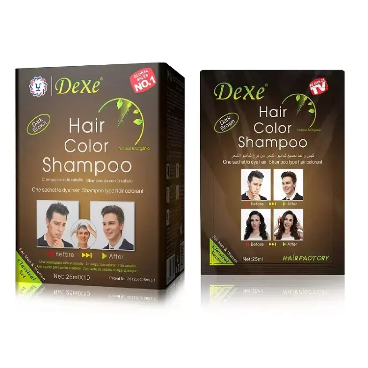 GOB - DeXe Hair Color Shampoo - Pewarna Semir Rambut Sampo Busa penghitam uban 2