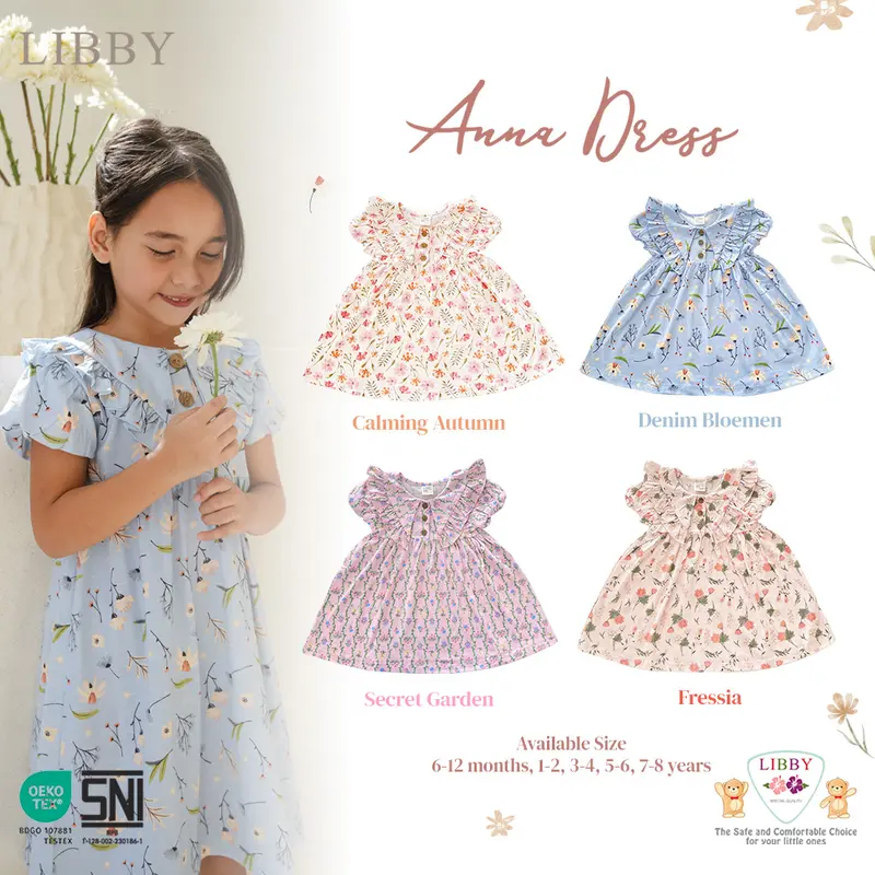 LIBBY Earth Anna Dress Anak Perempuan 6 Bulan - 14 Tahun (1 Pcs) 0