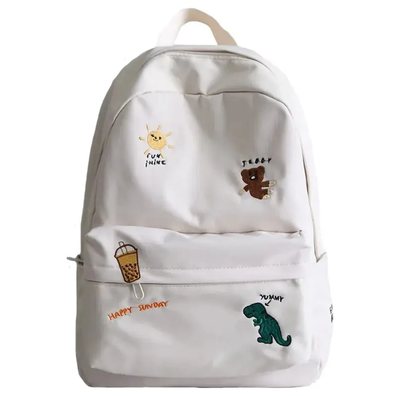 NURA'BAGS - TAS RANSEL PEREMPUAN MOTIF YUMMY DINO TAS PUNGGUNG ANAK SD SMP TK TAS GENDONG ANAK WANITA Fashion