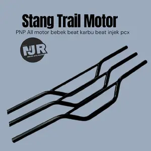 Stang Stir Trail Palang Hitam Bulat Motor Bebek beat PCX KLX CRF Besi Motorcycle