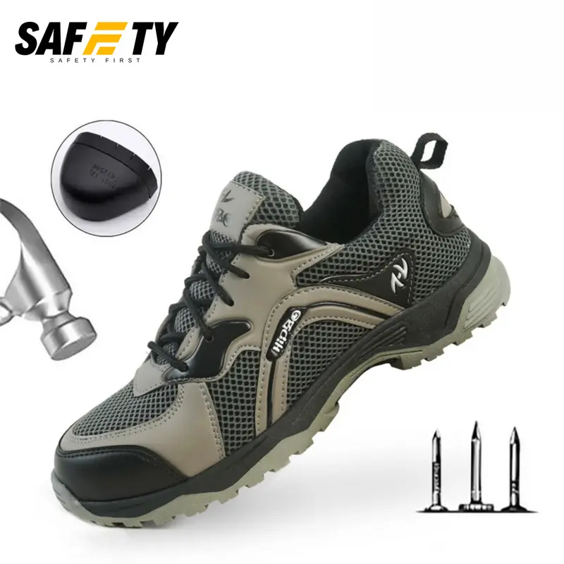 Sepatu Safety Pria Ujung Besi Anti Selip Kerja Lapangan m065 webbing atletis sepatu  kantor 1