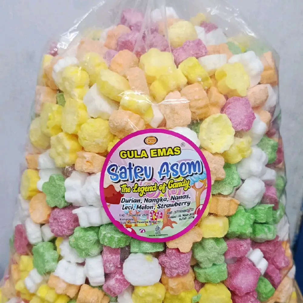 PERMEN SATRU ASEM KILOAN GROSIR Candy Asam Food Snack Manis Cemilan Makanan Susu