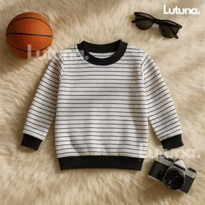 LUTUNA - SWEATER ANAK CREWNECK STRIPE UNISEX SWEATER ANAK MOTIF GARIS