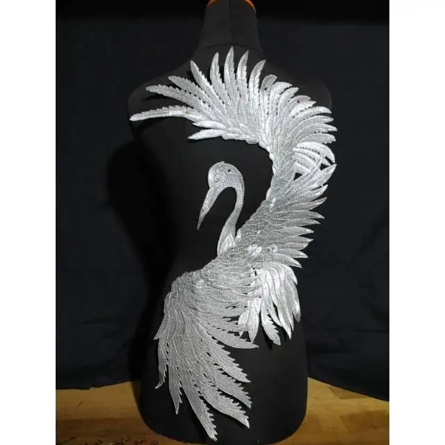Renda bordir burung flamingo 6