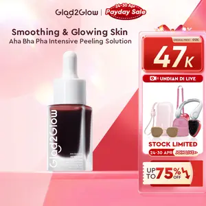 [3PCS Live 98K] Glad2Glow AHA BHA PHA Peeling Solution Serum - Eksfoliasi Gentle Non-Stinging Hempas Bruntusan & Pori Menghalus Seketika glowing dan putih peeling exfoliating serum niacinamide Bahkan warna kulit | peeling exfoliating serum mencerahkan