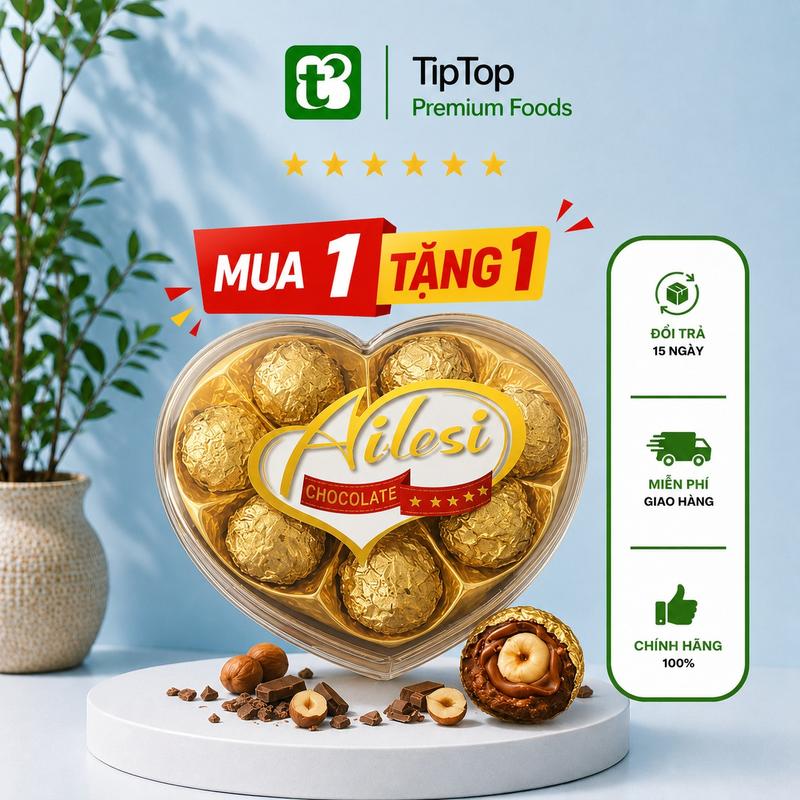 1 tặng 1 Socola Ailesi Viên Socola Đen Ngọt Vừa Phải Không Đắng giòn rụm