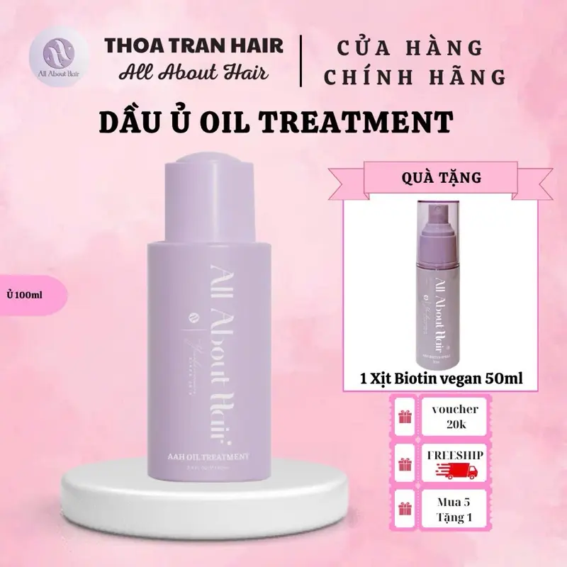 ( KÈM XỊT BIOTIN VEGAN 50ML ) DẦU Ủ OIL TREATMENT ALL ABOUT HAIR
