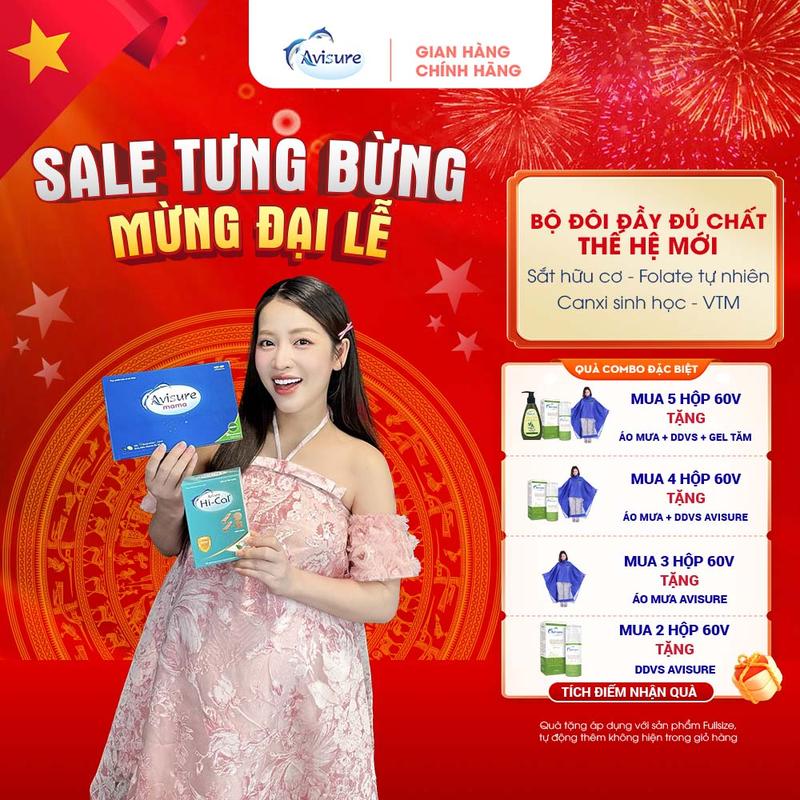 (Tích điểm nhận quà ) Avisure Hical hộp 60 viên và Avisure mama hộp 60 viên  cung cấp canxi, sắt, dha và vitamin cho mẹ bầubau