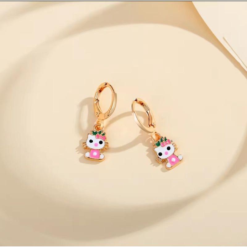 Anting Anak Gandul Kotak Anting Klip Titanium Anti Karat COD Cewek Costume Fashion 0