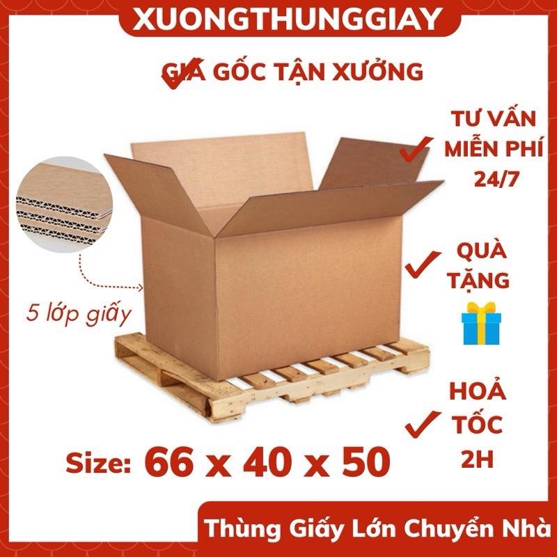 Thùng giấy đóng hàng chuyển nhà 66x40x50cm 5 lớp dày dặn thùng carton lớn