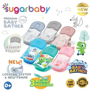 Sugarbaby Premium Baby Bather 0-12 bulan (Classic & Fun Series) / Perlengkapan Mandi Bayi / Dudukan Mandi Bayi / Peralatan Mandi Bayi / Kado Lahiran