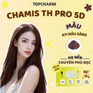 Nhuộm tóc Nâu Trà Lạnh A11 Chamis TH Pro Kem Nhuộm Tóc 5D Màu Thời Trang Không Cần Tẩy Dưỡng Tóc Nữ Chuẩn Salon Găng Tay Oxy