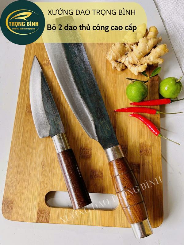  Combo 2 Dao Siêu Bền Bỉ Sắc Bén: Dao Phay Pha Chặt + Dao Lọc Chuyên Dụng 